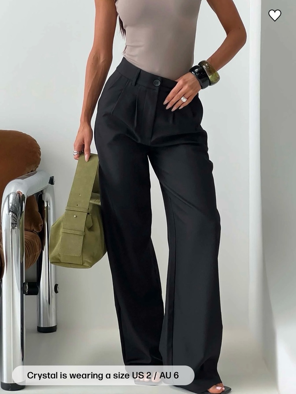 NWT Princess Polly Archer Dress Trouser Pleated Pants in Black